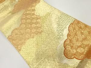 リサイクル　佐賀錦雲に古典柄模様織出し袋帯